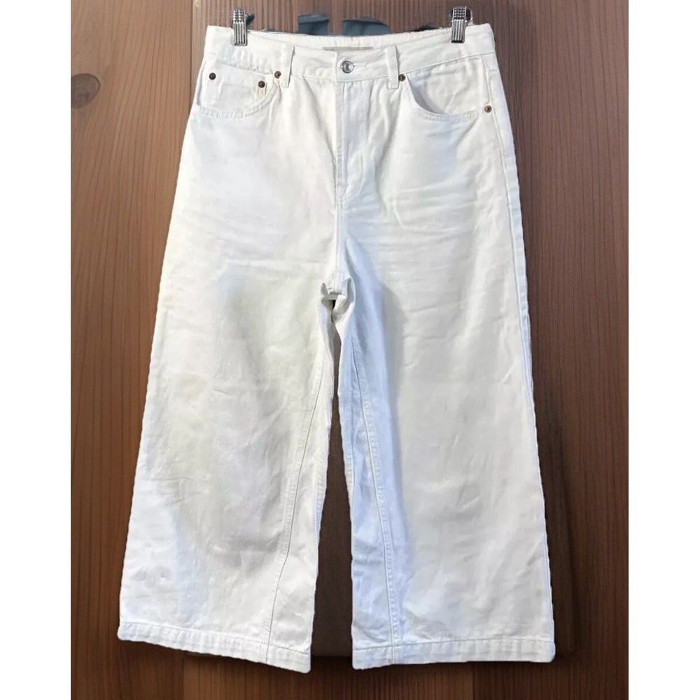 Women's TopShop Moto Wide Leg Crop‎ Jeans Size 30 23" Ins Capris